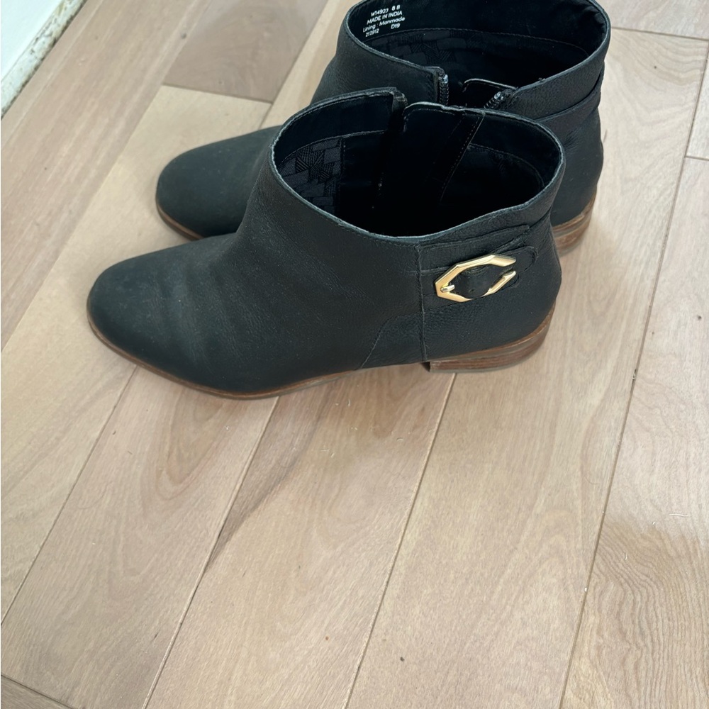 Cole Haan Black Ankle Boots with Gold Detail